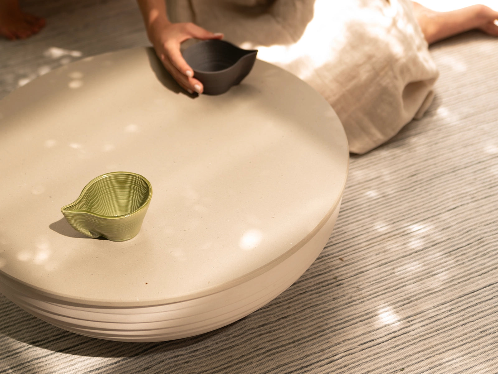 Circular coffee tables fiber